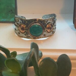 Anju mixed metal cuff bracelet